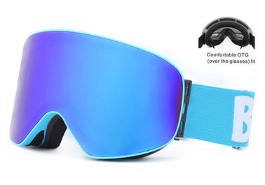 Gafas ligeras planas esféricas amarillas del esquí, ninguna correa elástico desmontable de las gafas del esquí de la niebla proveedor