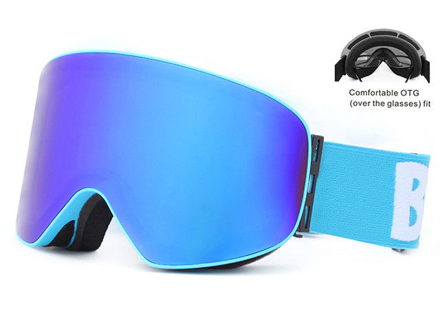 Gafas ligeras planas esféricas amarillas del esquí, ninguna correa elástico desmontable de las gafas del esquí de la niebla proveedor