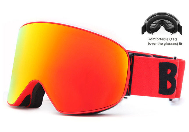 Material claro de la lente del policarbonato del doble capa de Vision de las gafas del esquí del color rojo alto proveedor