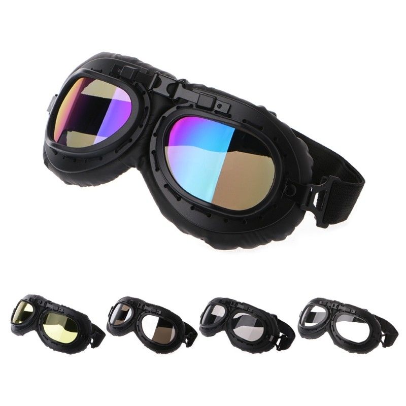 Engranaje protector Gafas de las gafas del casco de la motocicleta del vintage del piloto de los vidrios suaves del motorista proveedor
